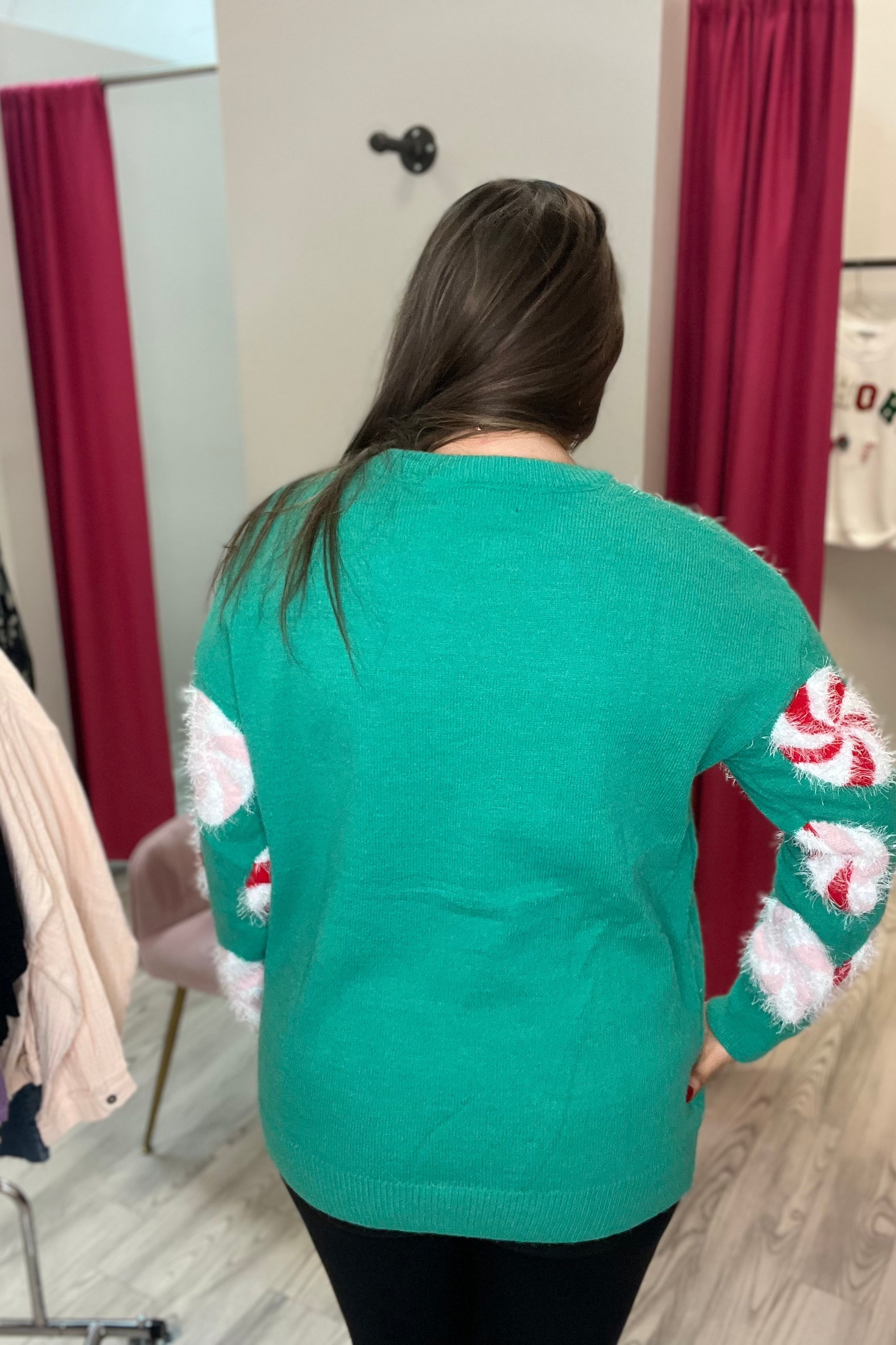 Fuzzy Peppermint Sweater SWEATER SIMPLY SOUTHERN 