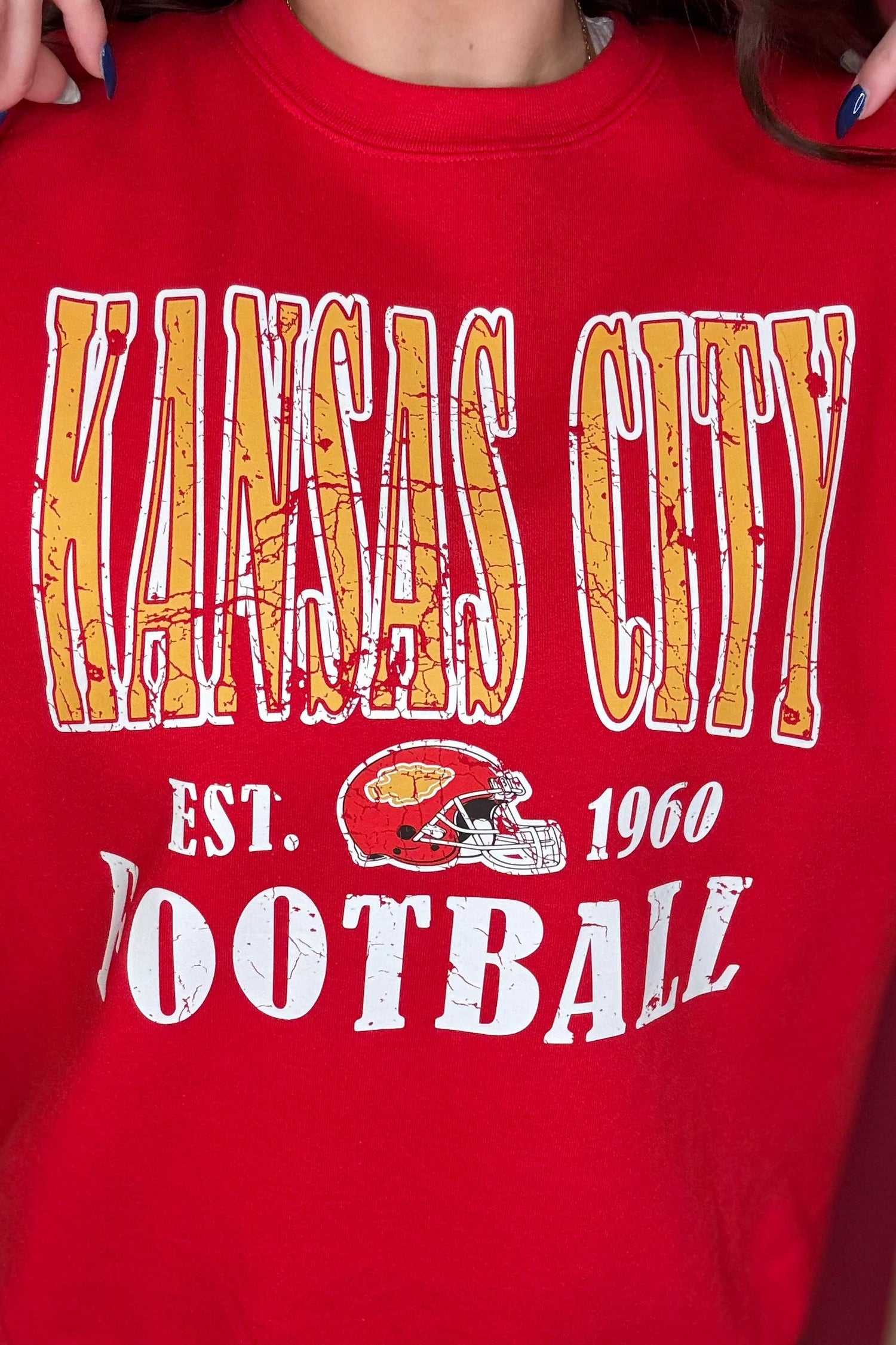 KC Football Est. 1960 Crew Neck Sweatshirt MISSY BASIC KNIT K Lane&