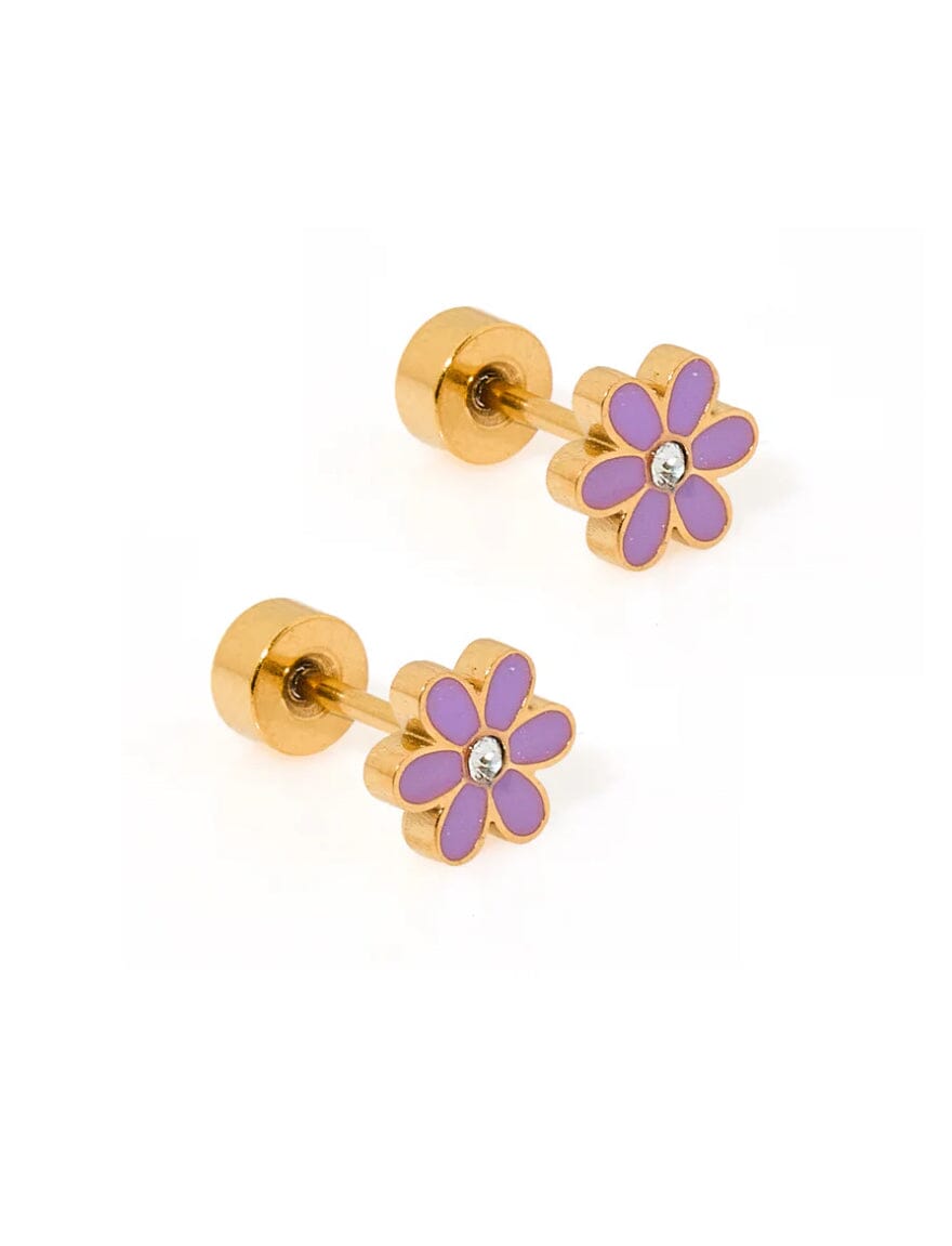 Alli Purple Screwback Studs JEWELRY LINNY CO 