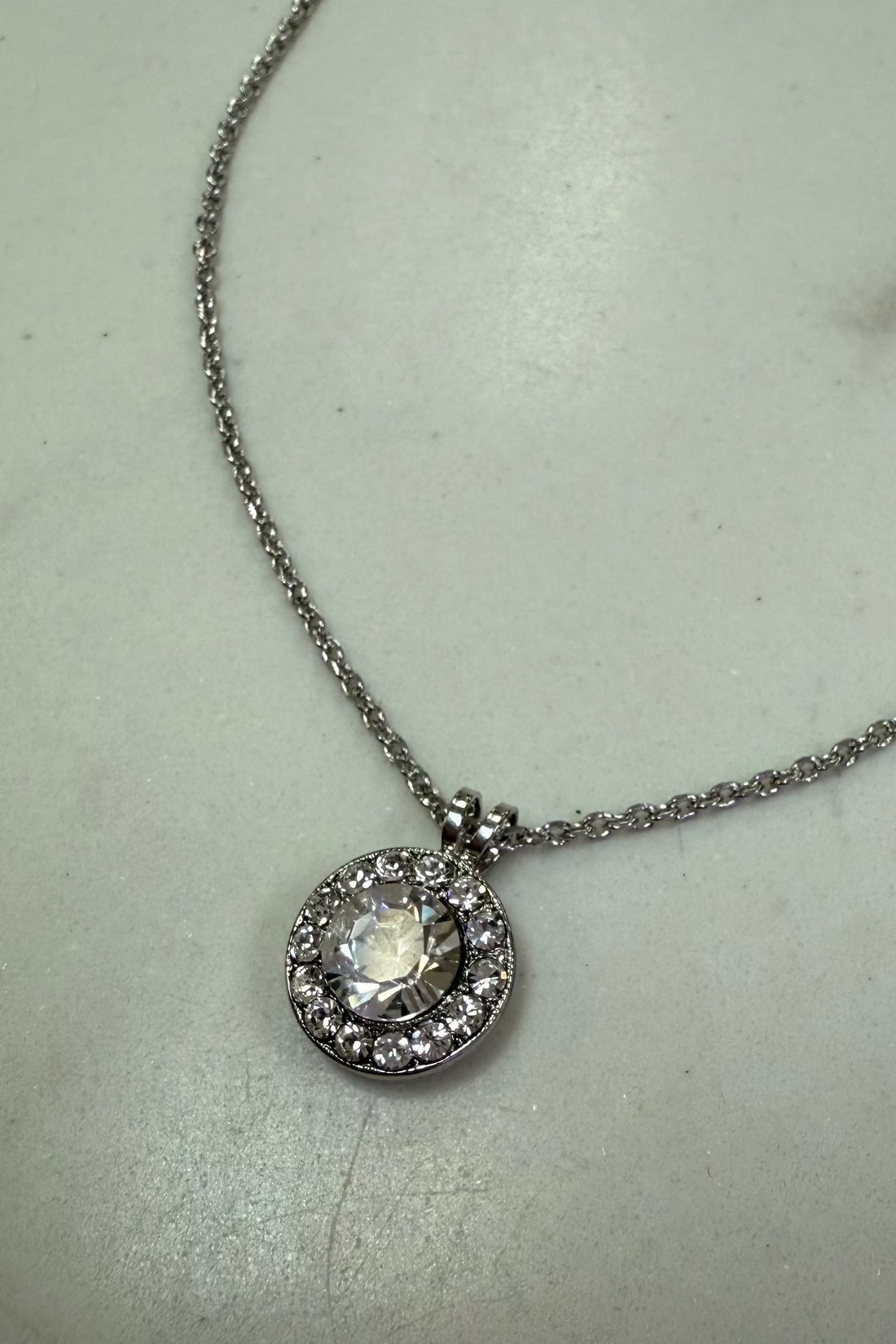 Large Halo Pendant in &quot;On A Clear Day&quot; - Rhodium BETTERBRANDJEWELRY Mariana 