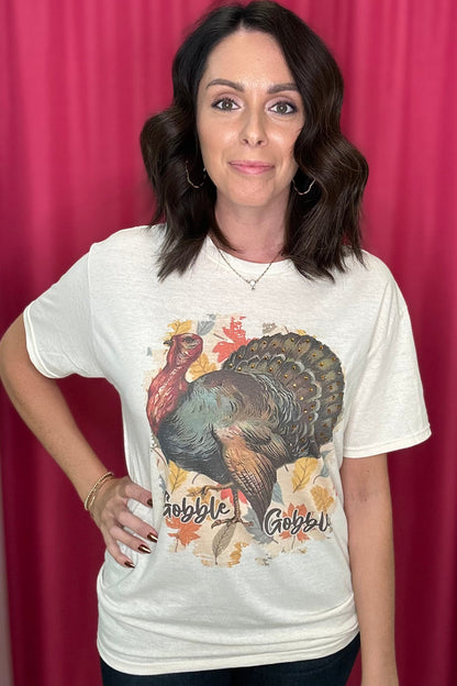 Gobble Gobble Rhinestone Graphic Tee MISSY BASIC KNIT SUGAR STITCH 