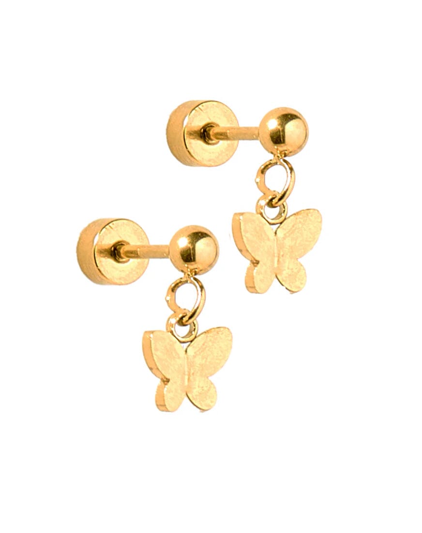 Millie Butterfly Drop Screwback Studs JEWELRY LINNY CO 