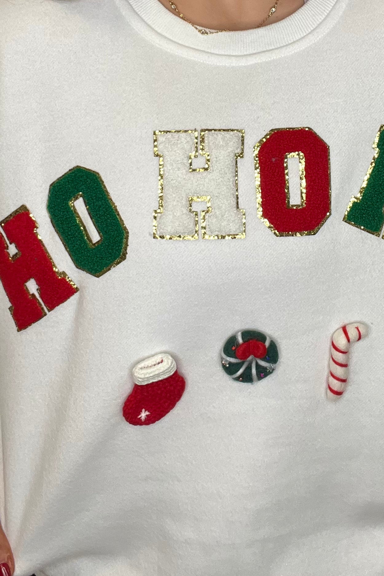 Ho Ho Ho Crewneck with 3D Detail JRTOP CASUAL TOP SHE&amp;SKY 