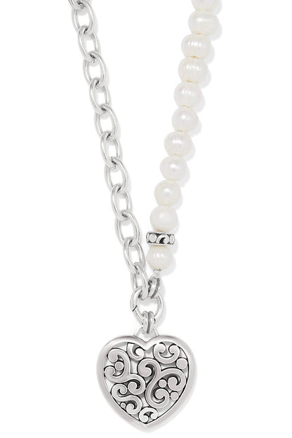 Contempo Heart Pearl Charm Necklace BJEWELRY Brighton Collectables 