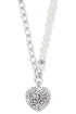 Contempo Heart Pearl Charm Necklace BJEWELRY Brighton Collectables 