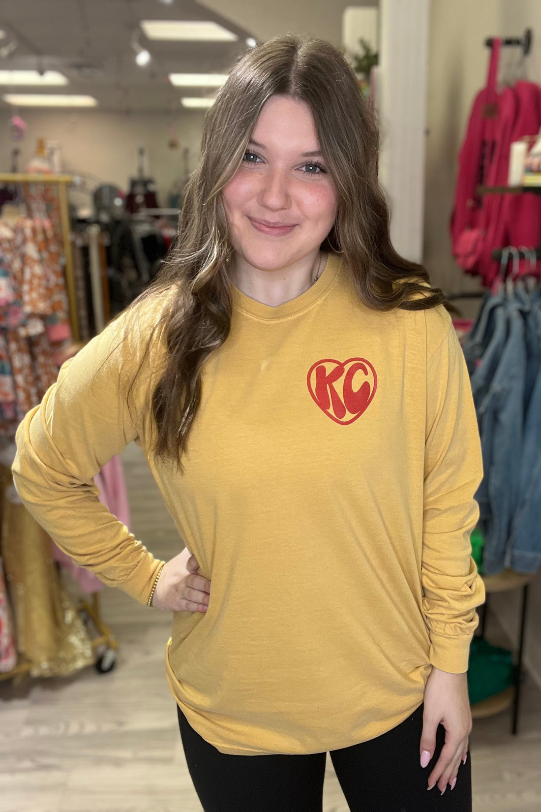 Kansas City Groovy Long Sleeve Tee MISSY BASIC KNIT K Lane&