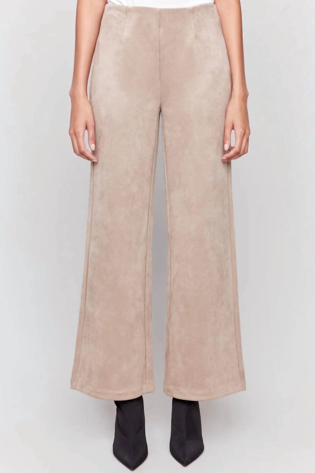 Pull-On Wide Leg Faux Suede Pants BOTTOMS Charlie B 