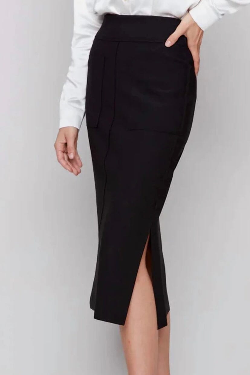 Gutsy Crepe Skirt with Front Patch Pocket BOTTOMS CHARLIEB 