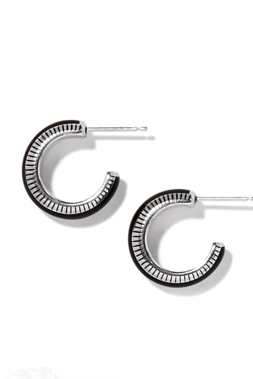 Interlok Noir Small Hoop Earrings BJEWELRY Brighton Collectables 