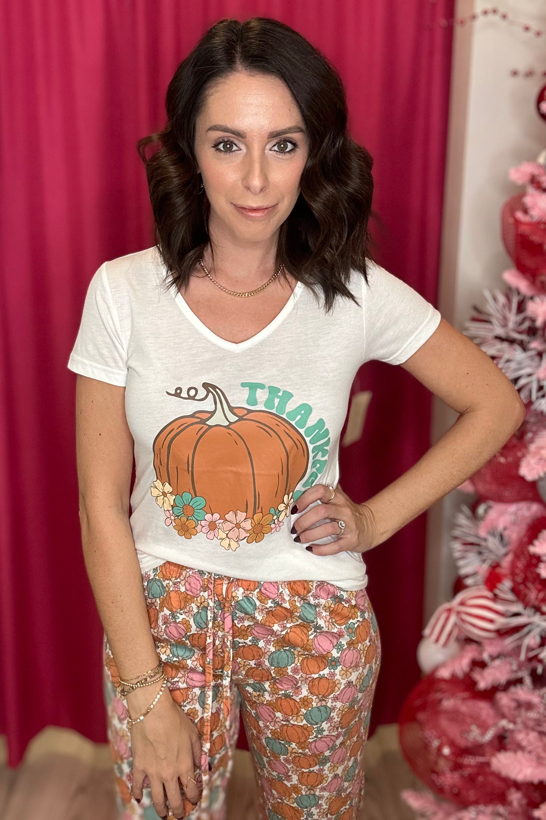 Thankful Pumpkin Jammie Set UNDER JANE MARIE 