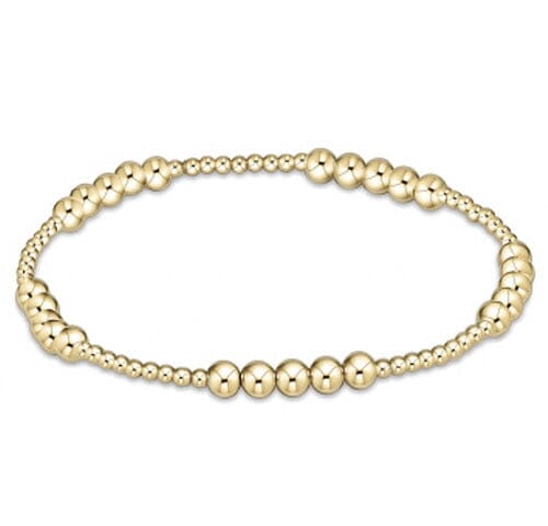 Classic Blissful Pattern 2mm Bead Bracelet - 4mm Gold JEWELRY ENEWTON 