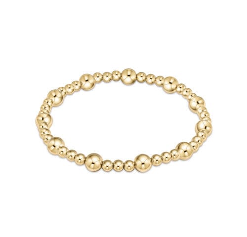 Classic Sincerity Pattern 6mm Bead Bracelet - Gold JEWELRY ENEWTON 