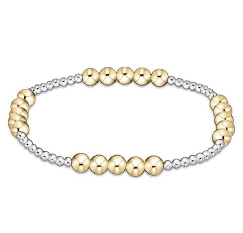 Classic Blissful Pattern 3mm Bead Bracelet - 6mm Mixed Metal JEWELRY ENEWTON 