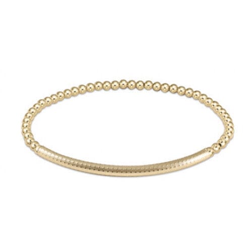 Classic Gold 3mm Bead Bracelet - Bliss Bar Textured JEWELRY ENEWTON 