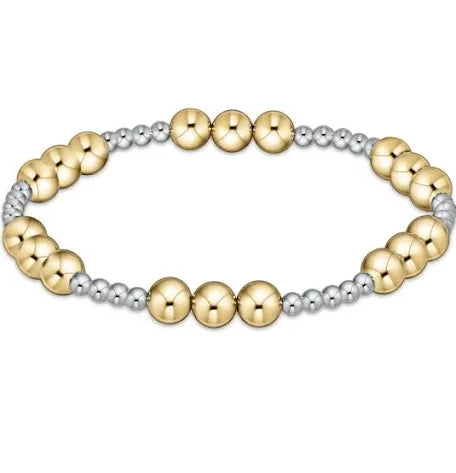 Classic Joy Pattern 6mm Bead Bracelet - Mixed Metal JEWELRY ENEWTON 