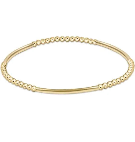 Bliss Bar Gold Pattern 3mm Bead Bracelet - Gold JEWELRY ENEWTON 