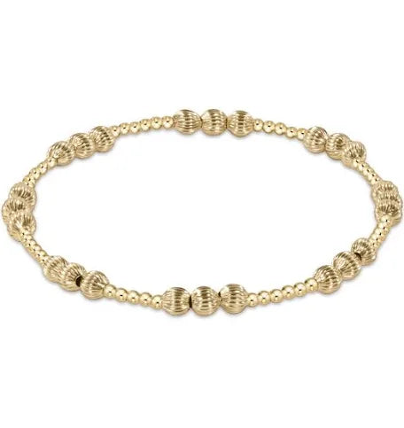 Dignity Joy Pattern 4mm Bead Bracelet - Gold JEWELRY ENEWTON 