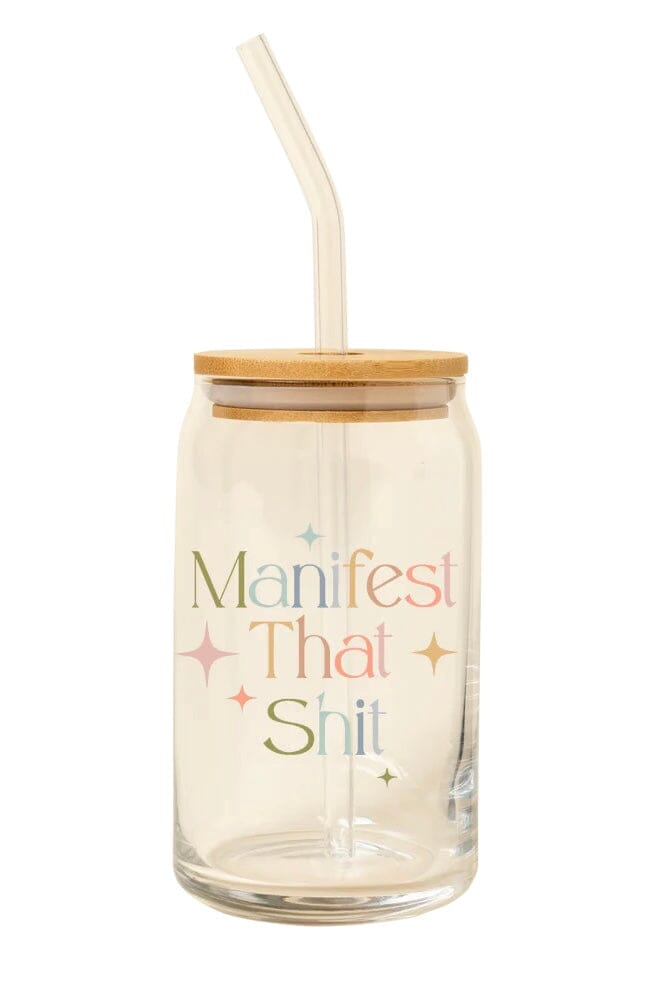 Manifest Can Glass w/Lid+Straw - K Lane's & Co. Fashion Boutique